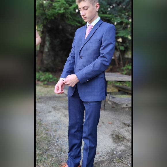 Navy Windowpane Suit [Tailored] HOCO - Picture 2 of 11